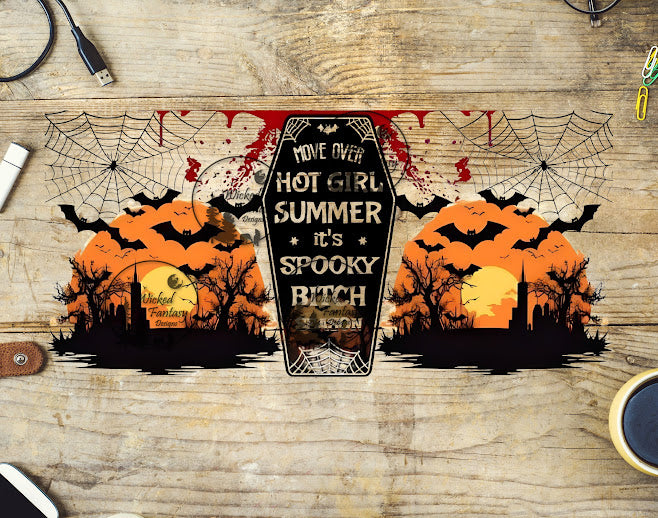 UVDTF Move Over Hot Girl Spooky Season Sunset 16oz 40oz Tumbler Wrap Element