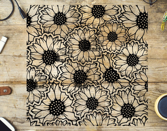 UVDTF Sunflowers and Outlines Element 10"x10"