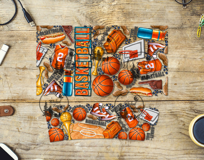 UVDTF Basketball Collage Wrap Element 40oz 16oz Multiple Sizes