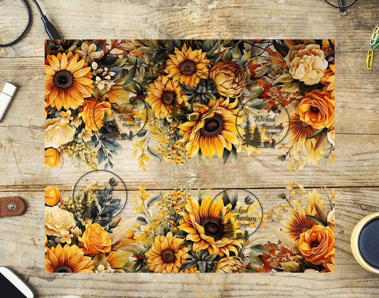 UVDTF Sunflowers and Yellow Roses 20oz 30oz 10"x10" Element