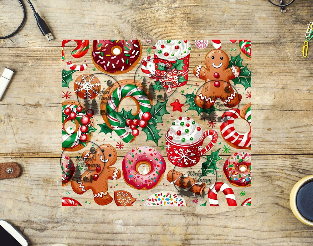 UVDTF Gingerbread Man and Christmas Cookies 20oz 30oz 10"x10" Element