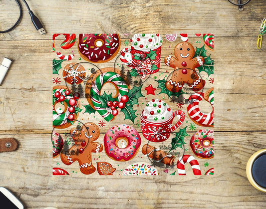 UVDTF Gingerbread Man and Christmas Cookies 20oz 30oz 10"x10" Element