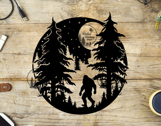 UVDTF Bigfoot Forest Silhouette Decal