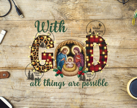 UVDTF With God all Things are Possible Nativity Scene