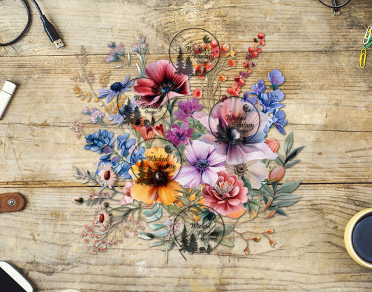 UVDTF Colorful Wildflowers