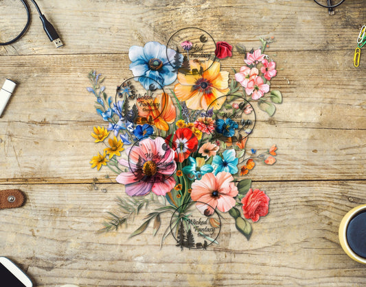 UVDTF Colorful Wildflower Bunch