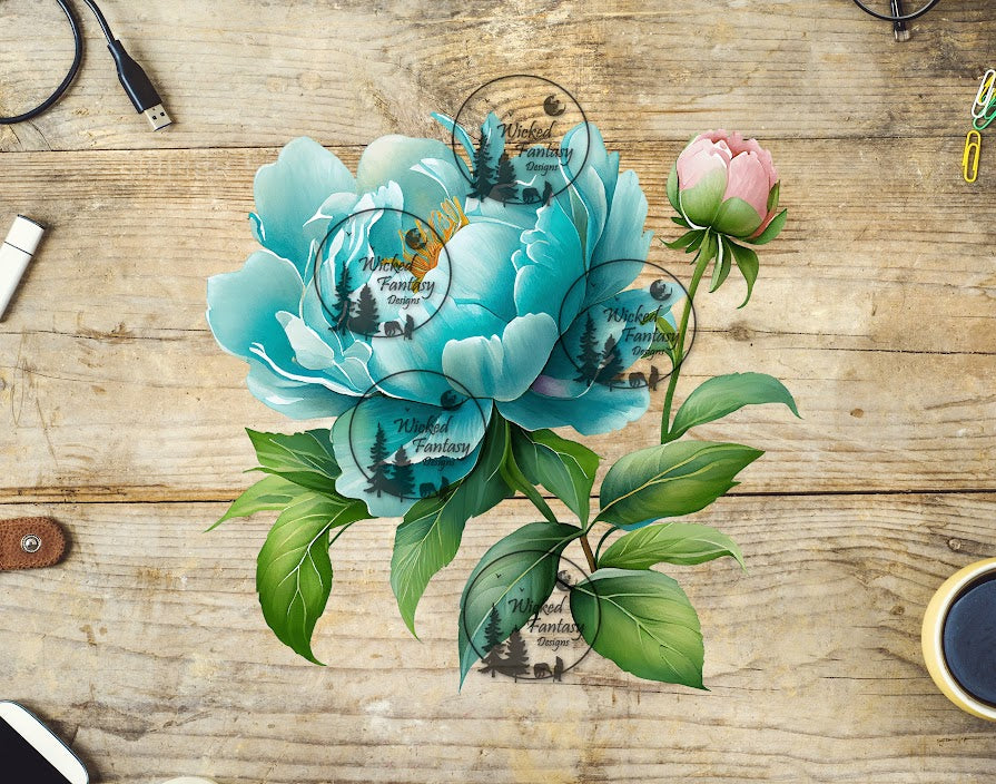 UVDTF Aqua Peony