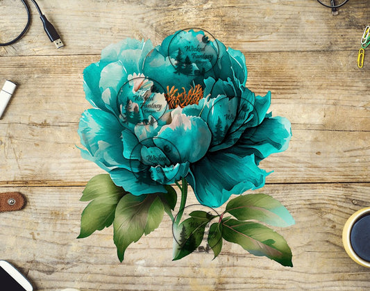 UVDTF Teal Peony