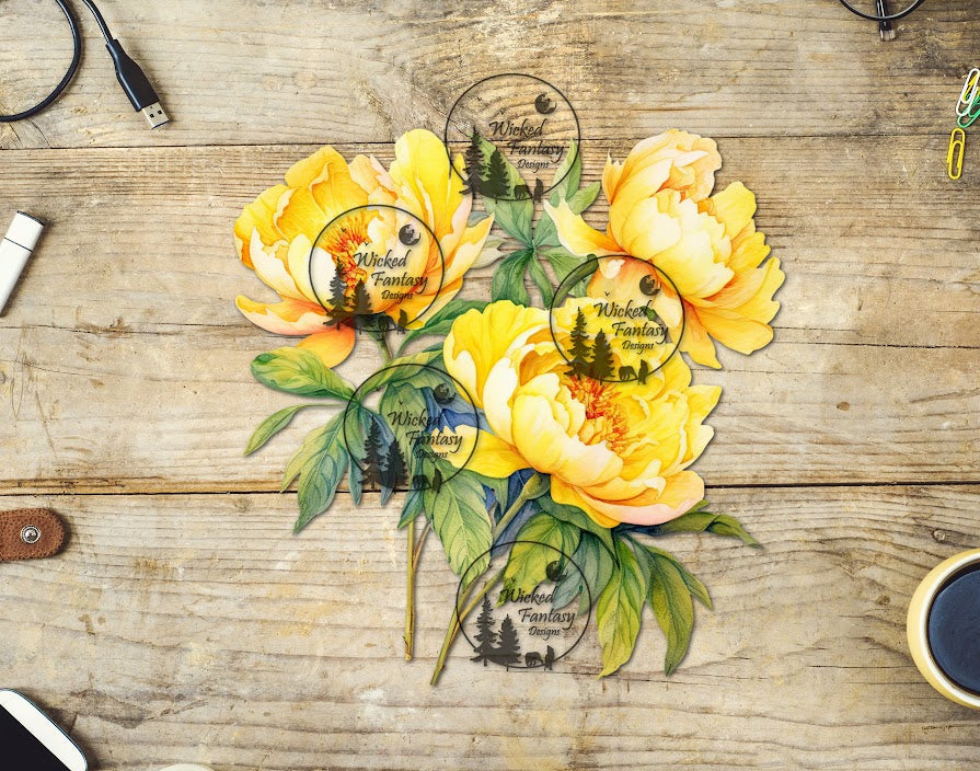 UVDTF Yellow Floral Arrangement