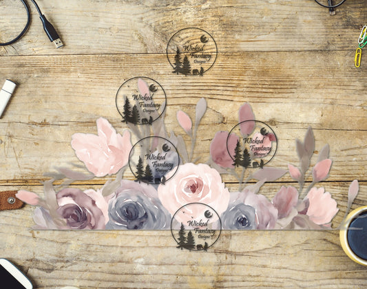 UVDTF Muted Flowers Border Element 11"