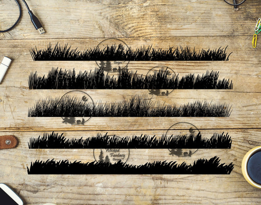 UVDTF Grass Silhouettes Border Element 11"