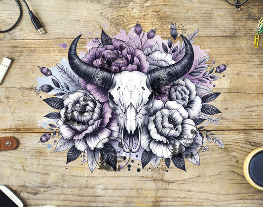 UVDTF Shades of Purple Boho Cowskull