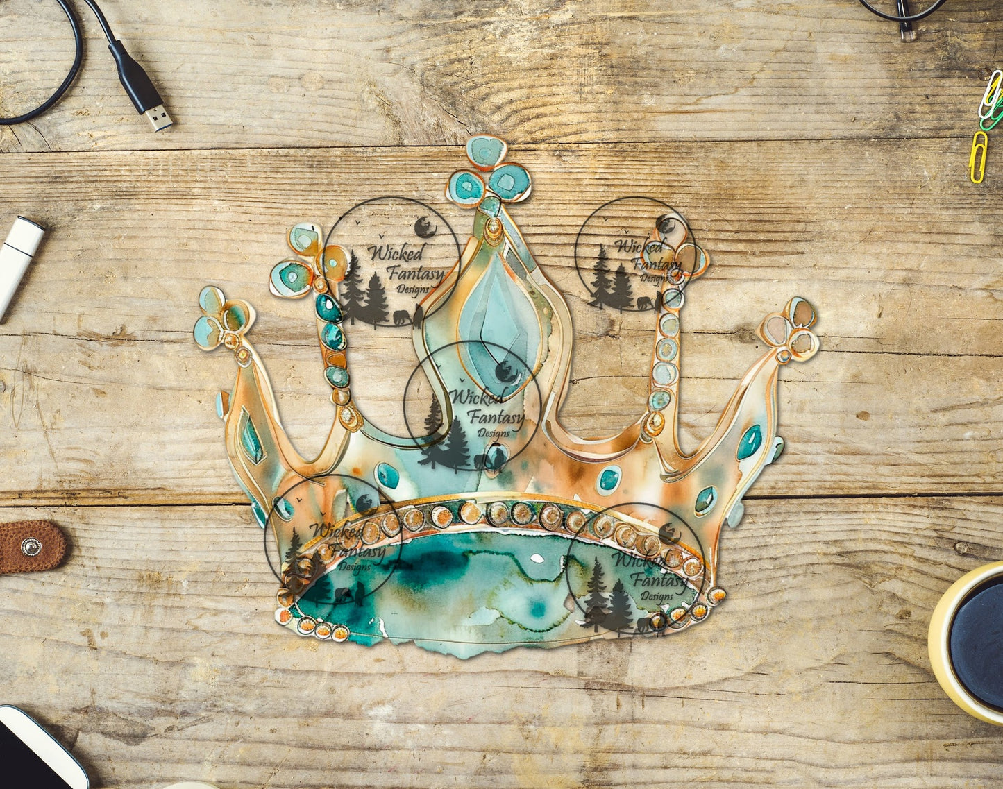 UVDTF Aqua Jeweled Crown