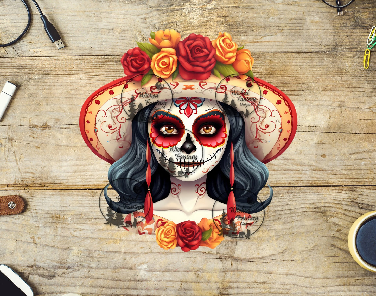 UVDTF La Calavera Catrina Dia de los Muertos