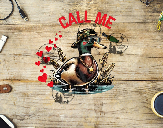 UVDTF Call Me Duck with Hearts and Sunglasses
