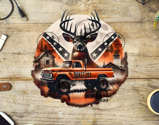 UVDTF Deer with Orange Truck