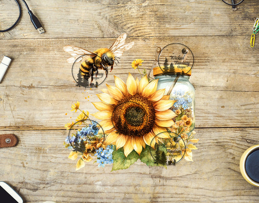 UVDTF Sunflower with Bee