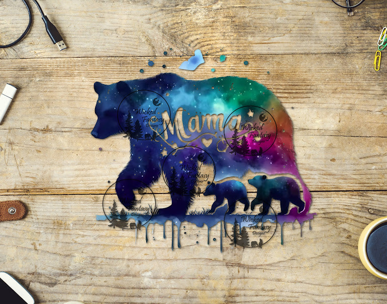 UVDTF Mama Galaxy Bear with Cubs