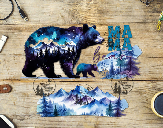 UVDTF Mama Bear 16oz 40oz Element Multiple Sizes