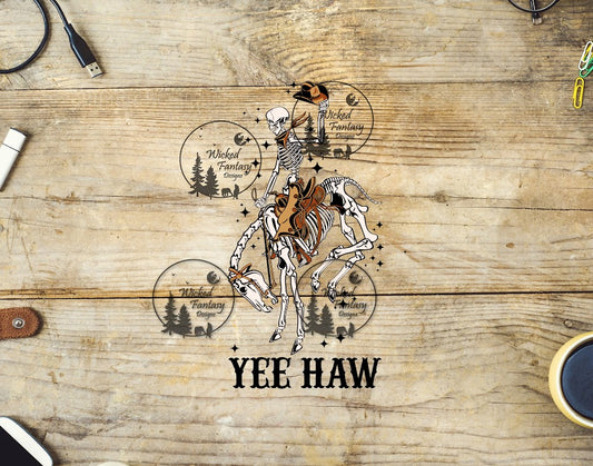 UVDTF Yee Haw Skeleton Riding Bucking Horse