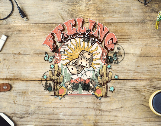 UVDTF Feeling Lucky Dice with Desert Scene