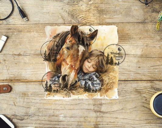 UVDTF Child Sleeping with Horse