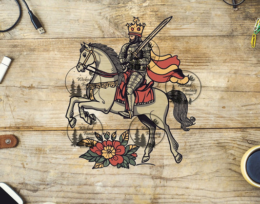 UVDTF King in Armor Riding Horse