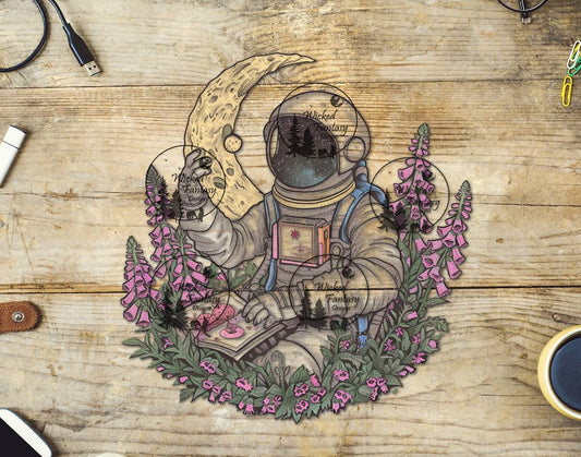 UVDTF Astronaut with Lupine Flowers