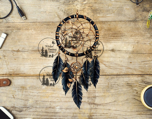 UVDTF Black and Gold Dreamcatcher