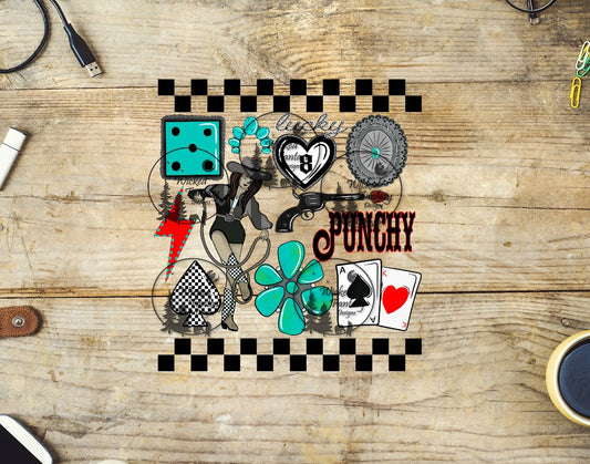 UVDTF Lucky Cowgirl and Conchos 6x7"