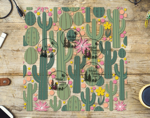 UVDTF Illustrated Cactus 20oz 30oz 10"x10" Element