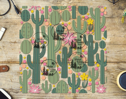 UVDTF Illustrated Cactus 20oz 30oz 10"x10" Element