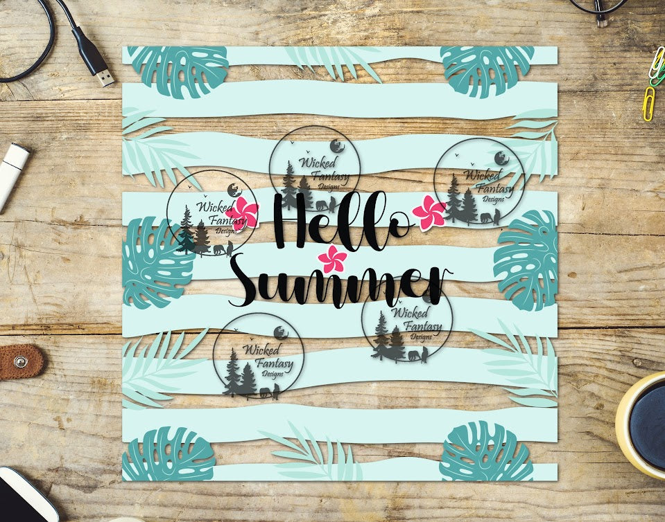 UVDTF Hello Summer Monstera Leaves 20oz 30oz 10"x10" Element