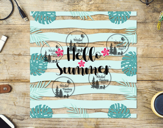 UVDTF Hello Summer Monstera Leaves 20oz 30oz 10"x10" Element
