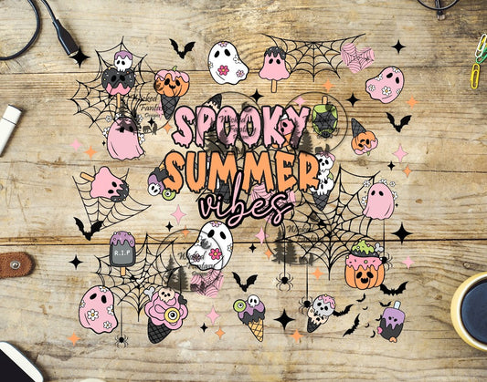 UVDTF Spooky Summer Vibes Sweets and Cute Ghosts 20oz 30oz 10"x10" Element