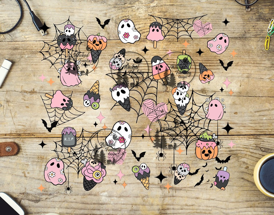 UVDTF Spooky Sweets and Cute Ghosts 20oz 30oz 10"x10" Element