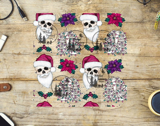 UVDTF Skeleton Santa 20oz 30oz 10"x10" Element