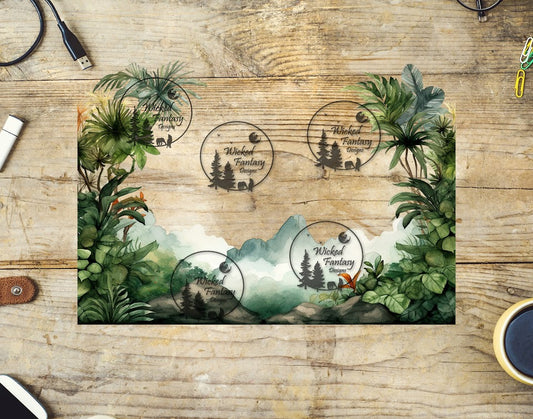 UVDTF Misty Jungle Scene 20oz 30oz 10"x10" Element