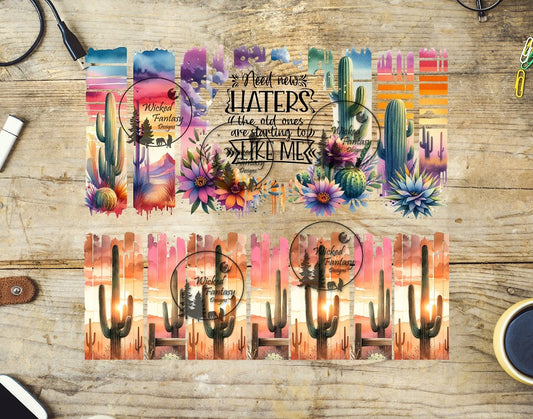 UVDTF Need New Haters Desert Sunrise Brush Strokes 20oz 30oz 10"x10" Element