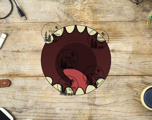 UVDTF Mouth Mug Bottom Rounded Teeth Upright Tongue