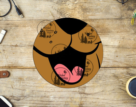 UVDTF Mouth Mug Bottom Cartoon Dog Mouth
