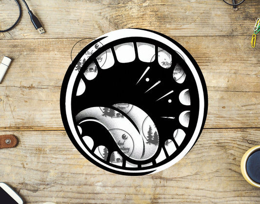 UVDTF Mouth Mug Bottom BW Cartoon