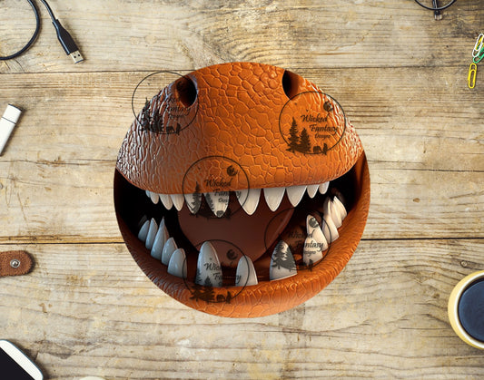 UVDTF Mouth Mug Bottom Cartoon Dinosaur Mouth