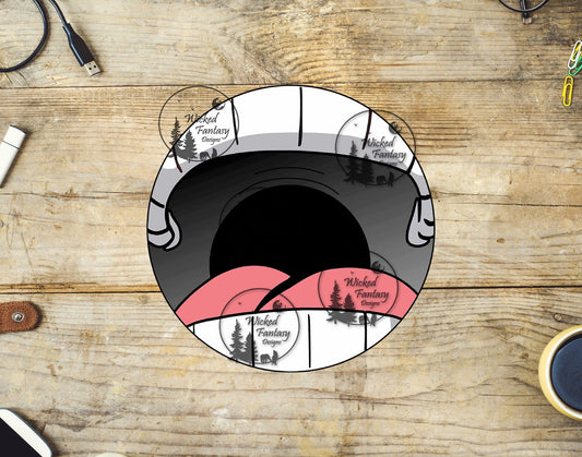 UVDTF Mouth Mug Bottom Square Teeth Grey Mouth