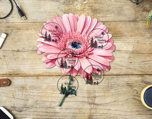 UVDTF Pink Gerbera Daisy