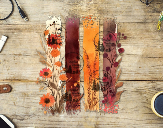 UVDTF Rust and Goldenrod Flowers and Brushstrokes