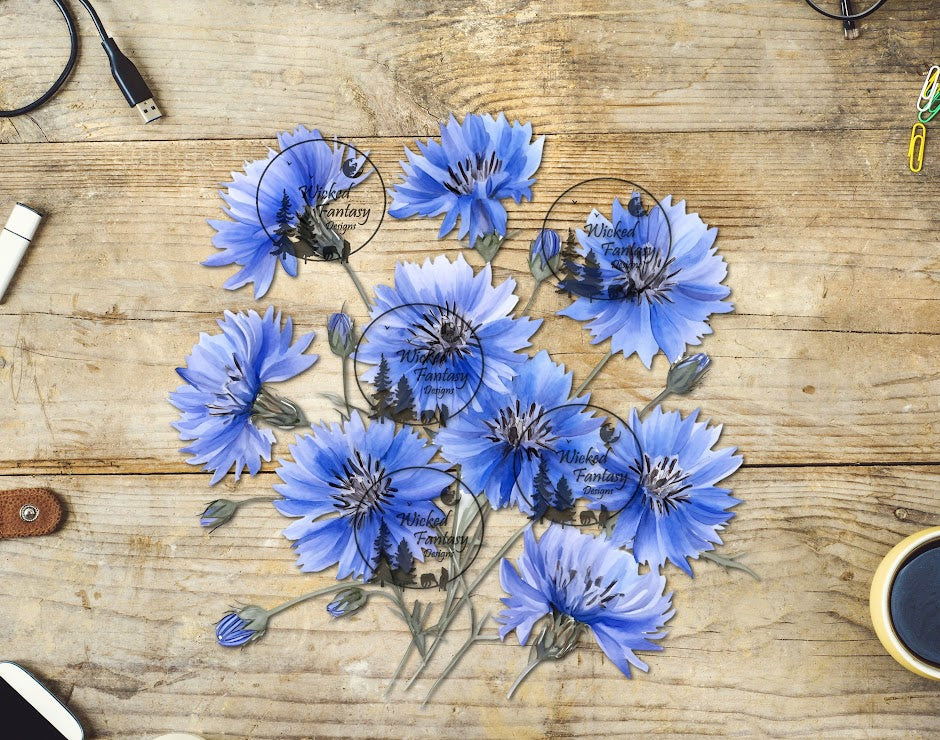 UVDTF Cornflowers