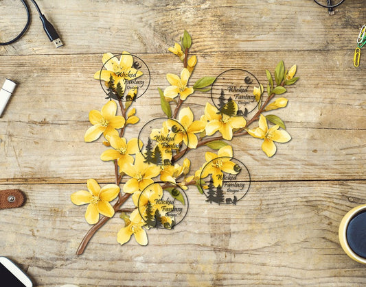 UVDTF Forsythia Blossoms