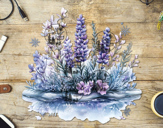 UVDTF Lupine Flowers after a Heavy Frost