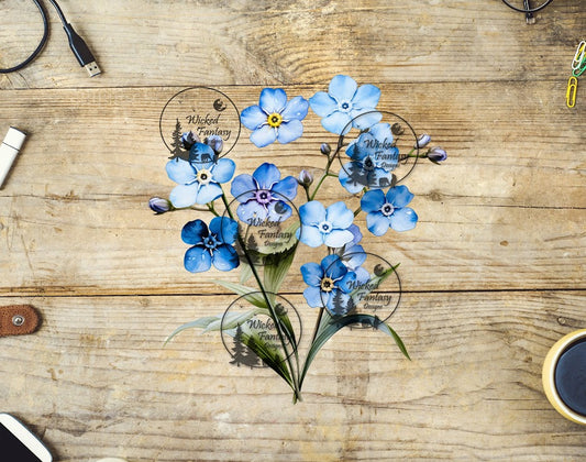 UVDTF Forget Me Not Light Blue Flowers